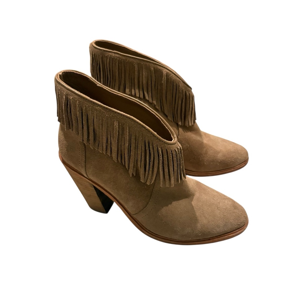JOlE Loren Fringe Suede Leather Ankle Booties, Sz 37 - Picture 8 of 15